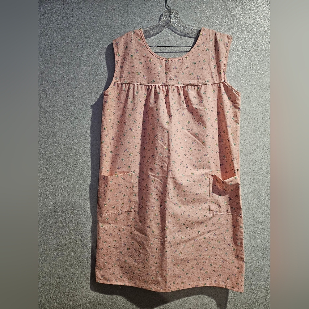 Vintage Village Inn Fashions House Dress/Nightgown Pink Floral L 18-20